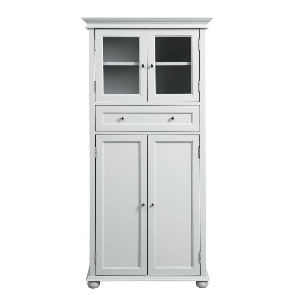 Home Decorators Collection Hampton Harbor 25 in. W x 14 in. D x 52-12 in. H Linen Cabinet with Drawer in White BF-22673-WH