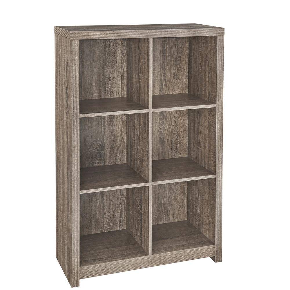 ClosetMaid 39.13 in. H x 25.63 in. W x 11.61 in. D Brown Wood Look 6-Cube Organizer 14956