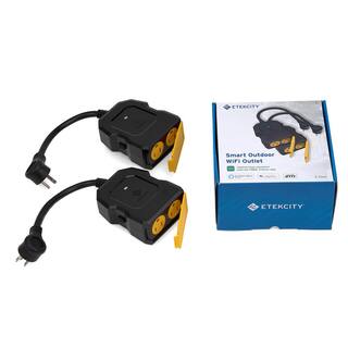 Etekcity 15 Amp Smart Outdoor Wi-Fi Outlet Plug (2-Pack) EDESORECSUS0006