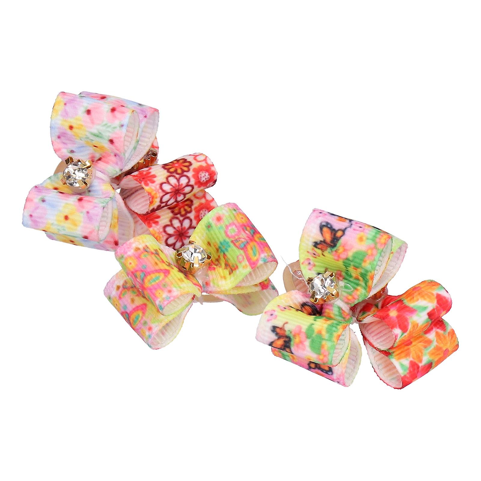 Small Dog Hair Bows With Rubber Bands Cute Durable Stylish Dog Puppy Hair Bows For Pet