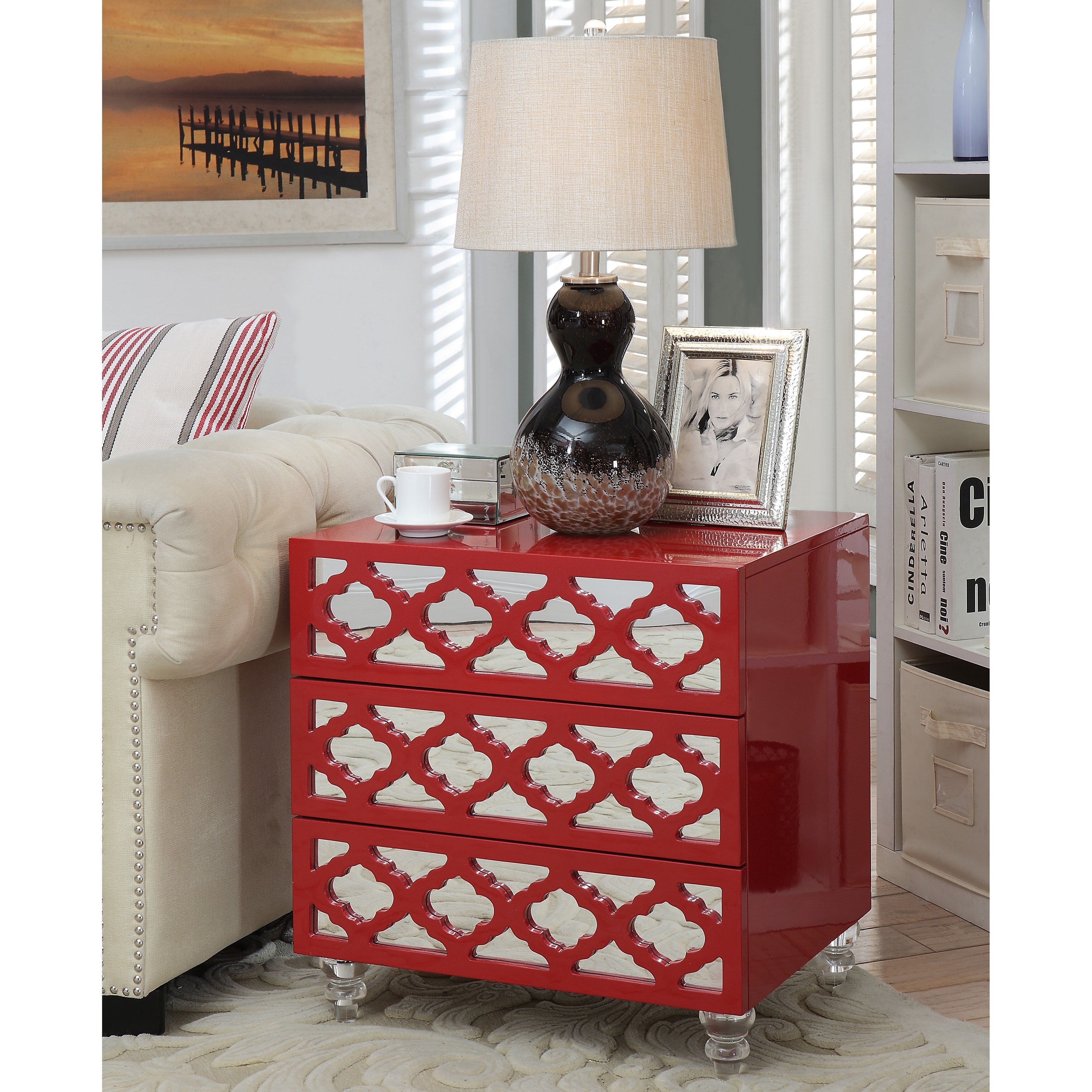 Furniture of America Brey Contemporary 24-inch 3-drawer Side Table