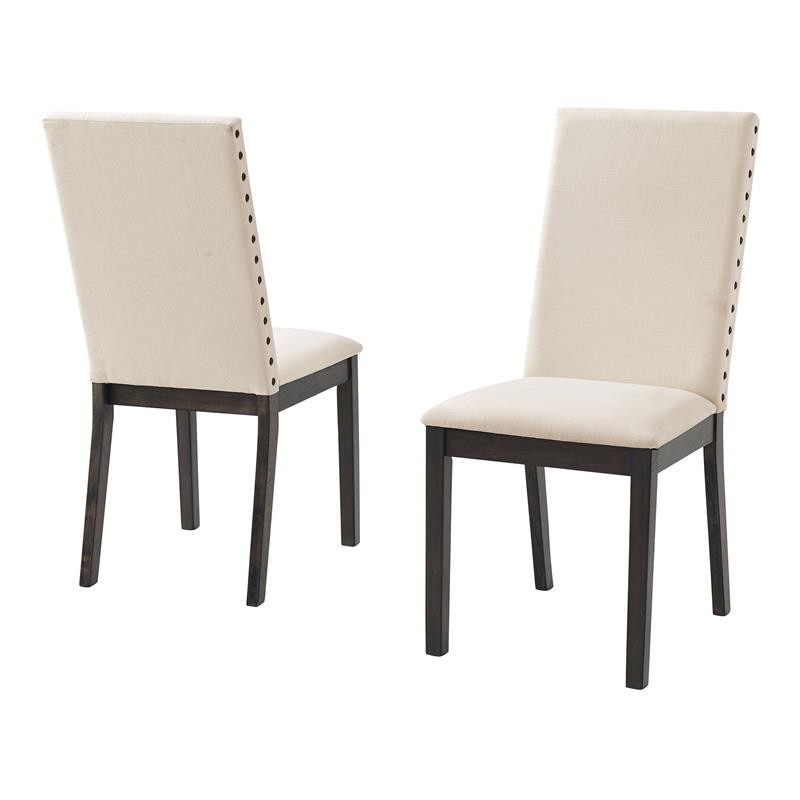 Crosley Furniture Hayden 2-piece 19.5 Wood Upholstered Chair Set in Slate/Cream