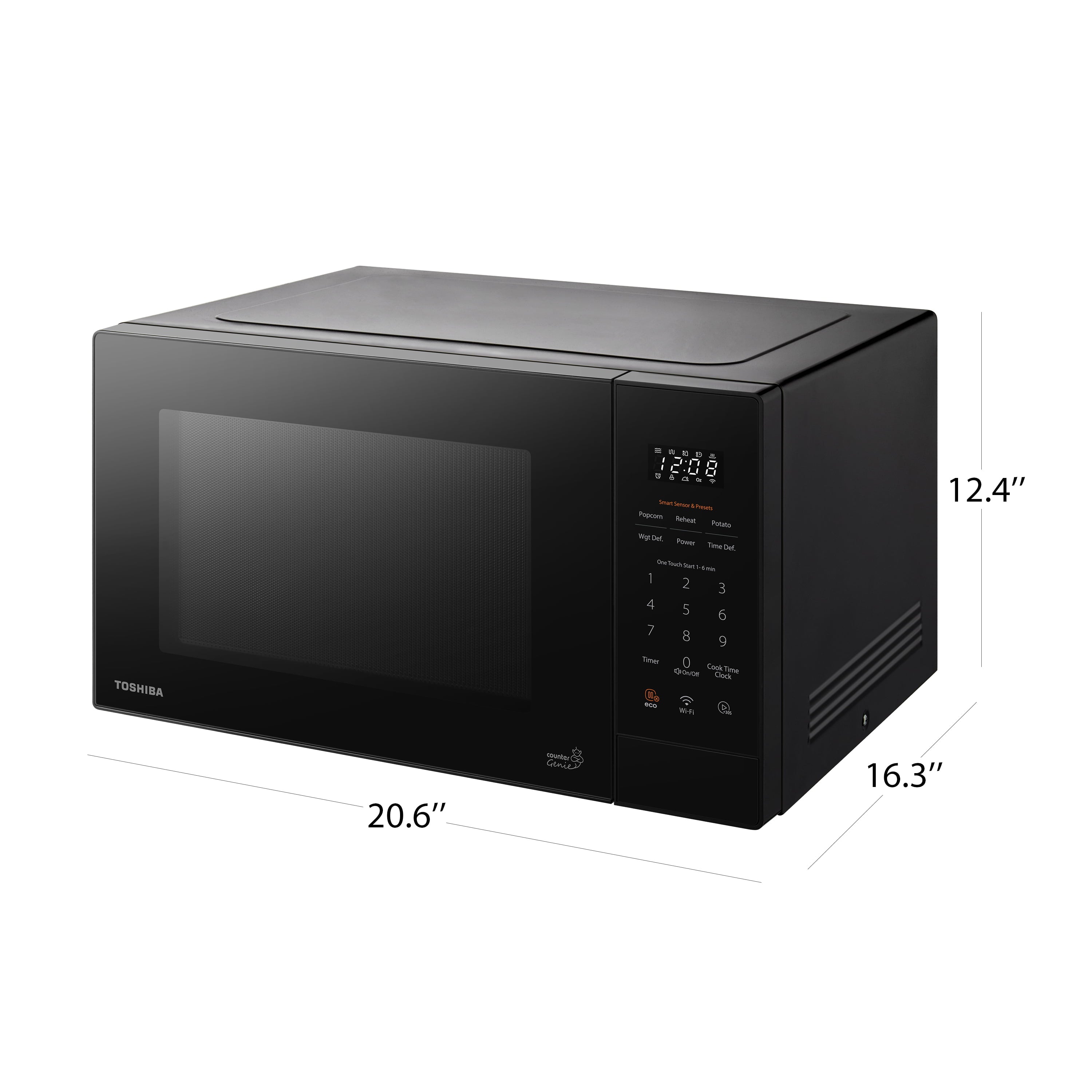 Toshiba 1.4 Cu ft Smart Microwave Oven, 1100 Watts, Black