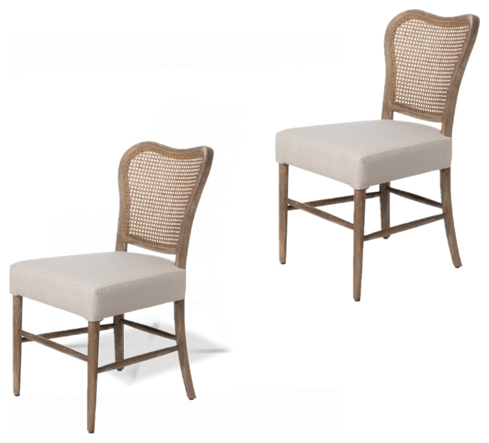 Coastal Cane Back Fully Assembled Dining Chair  Set of 2   Tropical   Dining Chairs   by Buyers Choice USA  Houzz