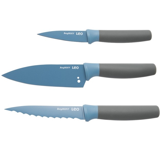 Berghoff Leo 3pc Kitchen Knife Starter Set Blue