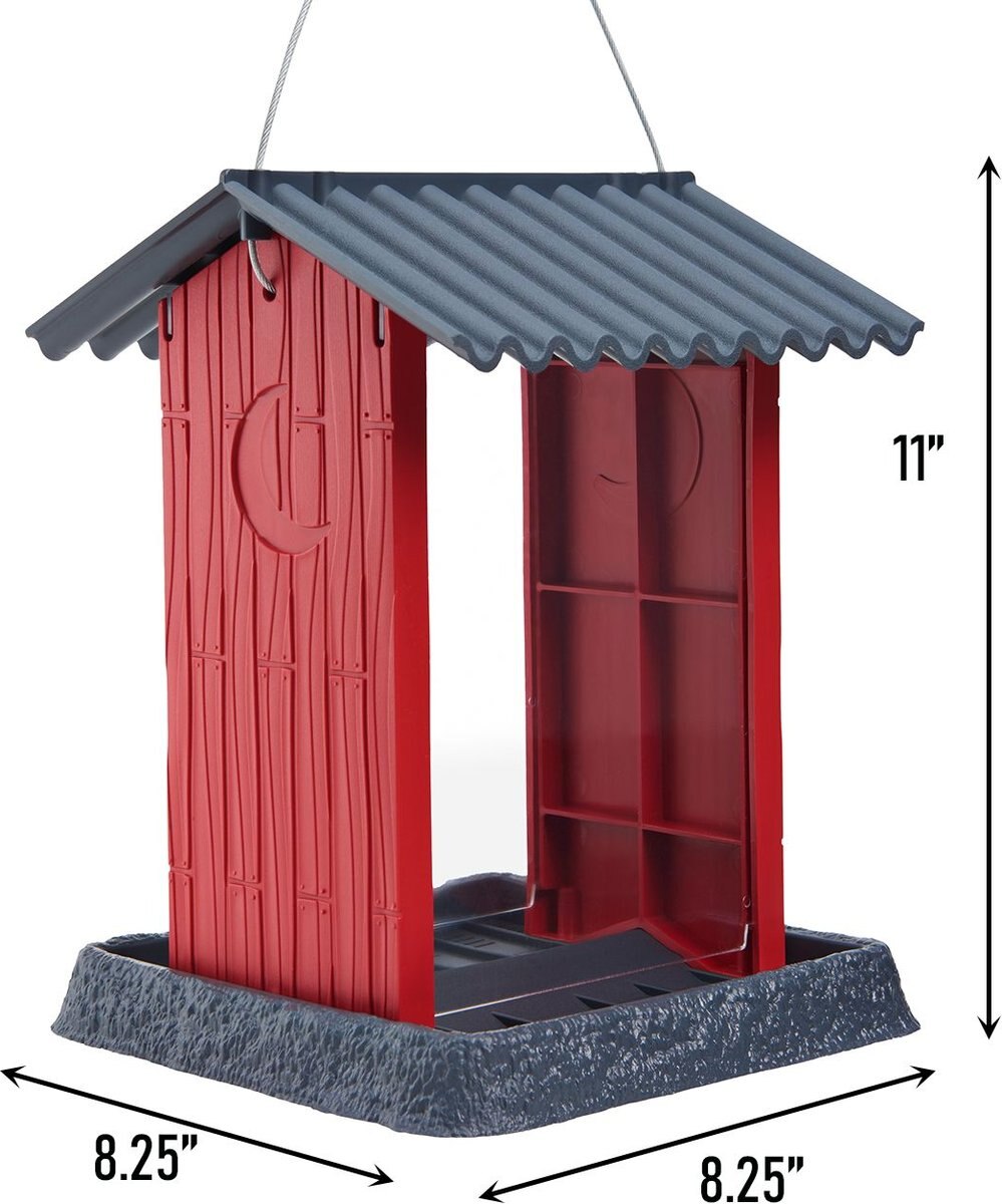 North States Shed Bird Feeder， Red