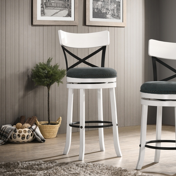 Furniture of America Heidi Modern Farmhouse Swivel Barstools Set of 2