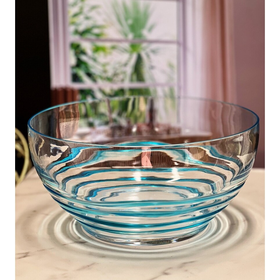 LeadingWare Swirl Acrylic Serving Bowls  Unbreakable Large Plastic Bowls  Soup Bowls  Salad Bowls  Cereal Bowl for Snacks