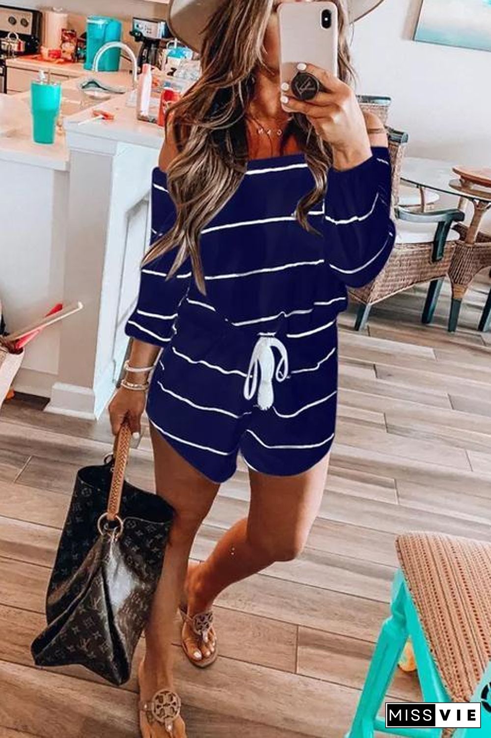 Striped One-Piece Romper