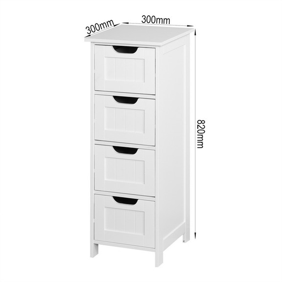 White Bathroom Storage Cabinet  Freestanding Cabin...