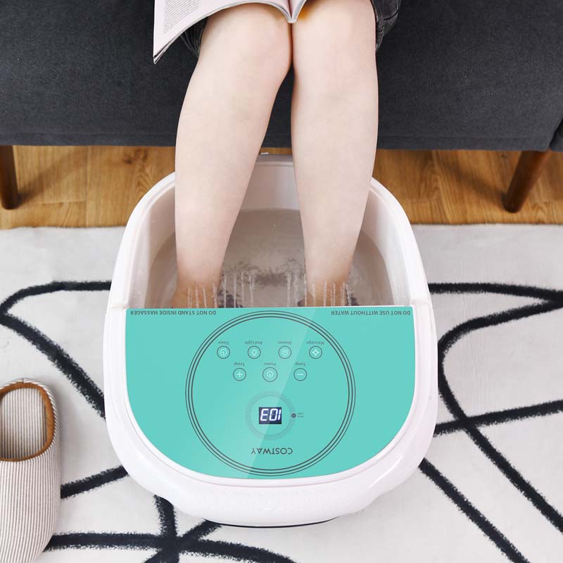 Foot Spa Bath Massager Pedicure Spa Tub with Heat, 2 Rollers, 4 Shiatsu Massagers, Temperature Control, Timer, 3-Angle Shower