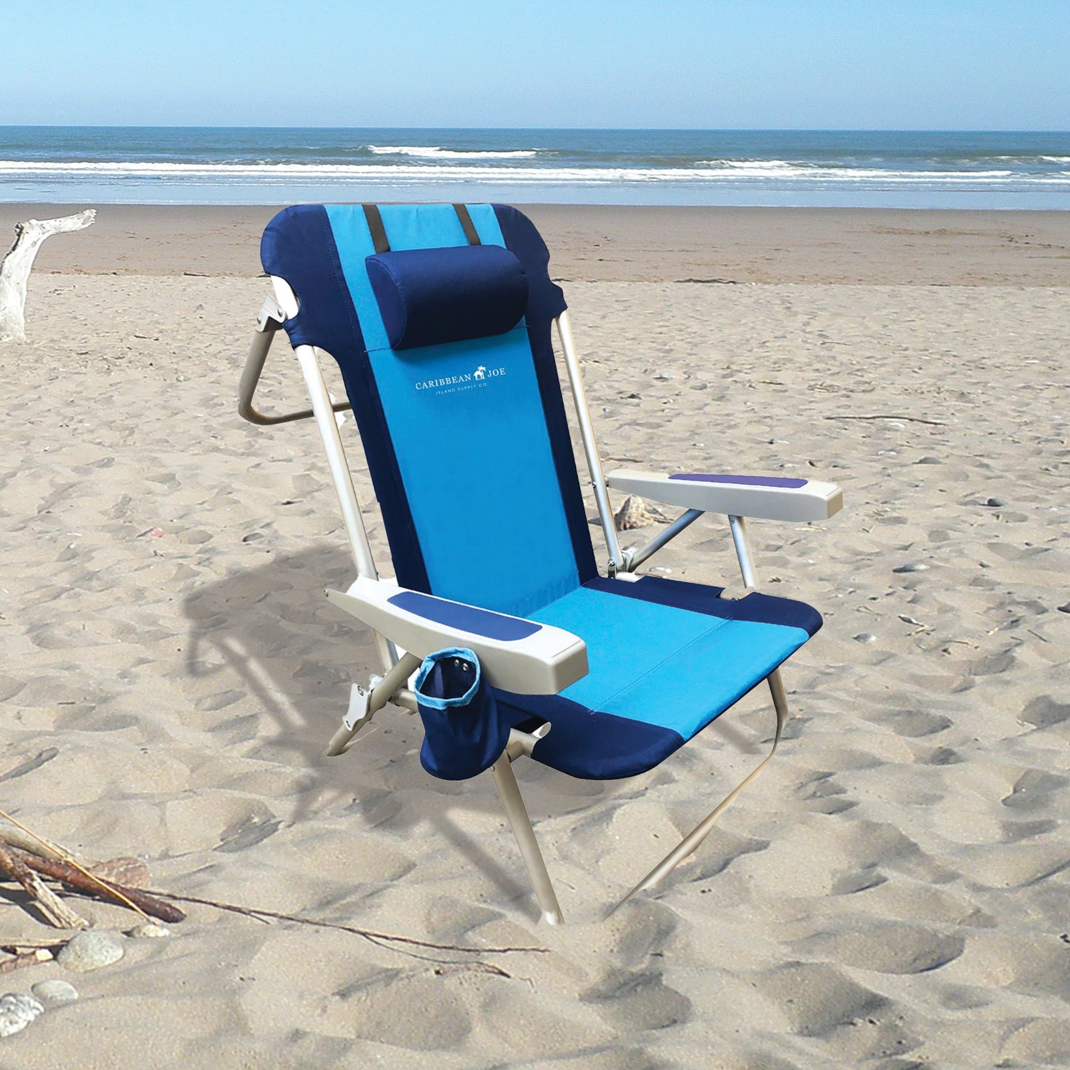 Caribbean Joe 5 Position Deluxe Chair Two-tone Navy-Blue