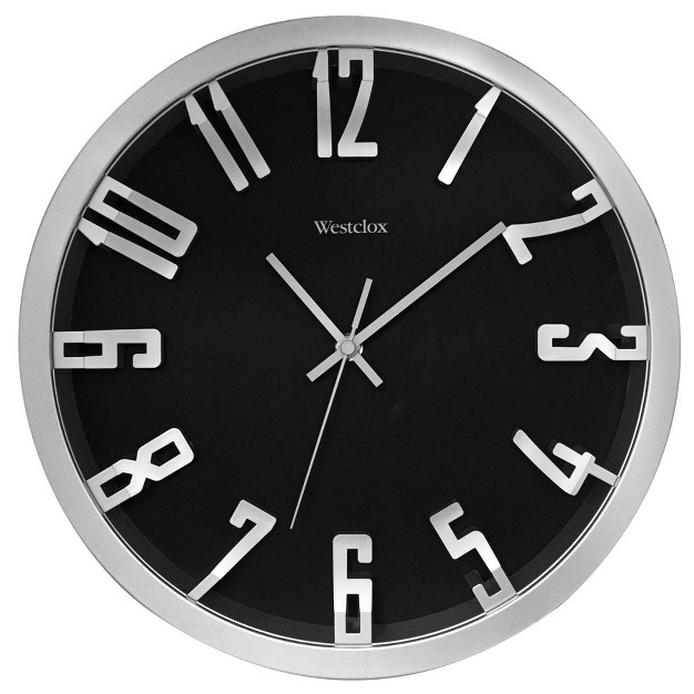 Wall Clock With Raised Numbers Silver Westclox