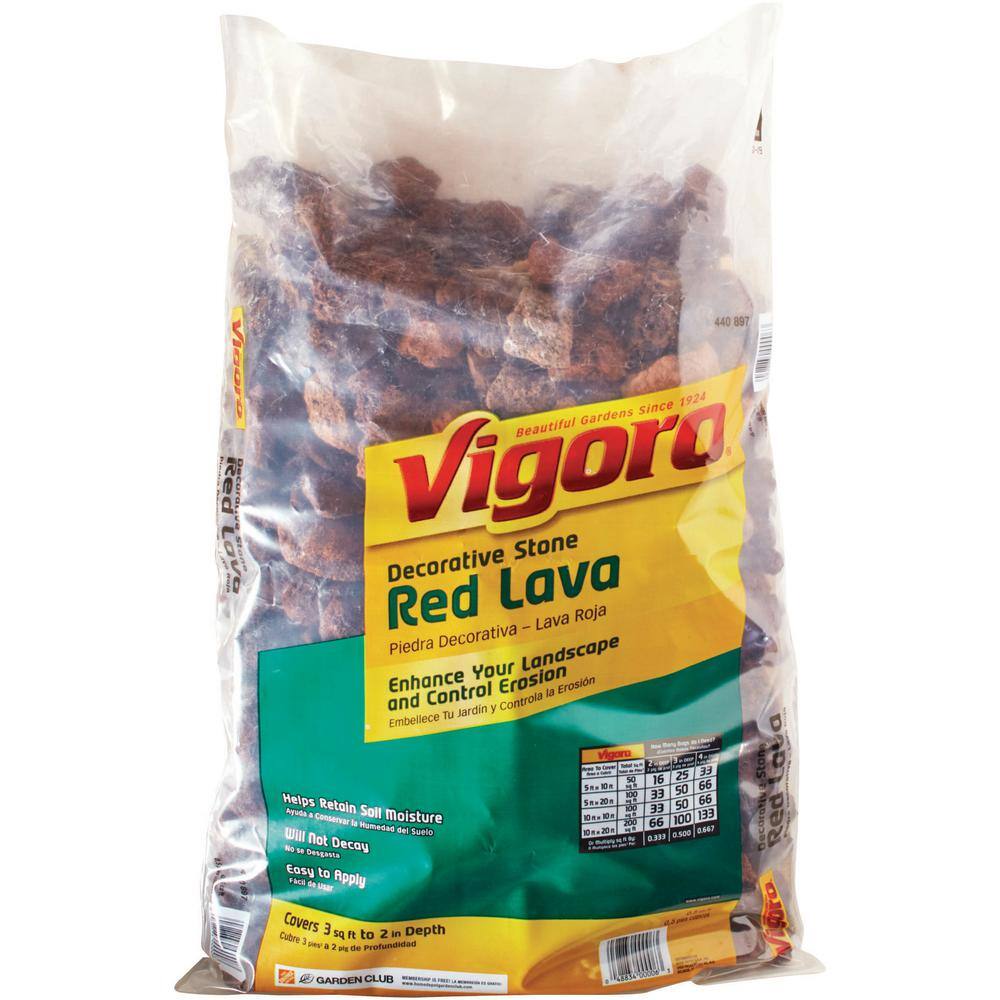 Vigoro 0.5 cu. ft. Bagged Red Lava Landscape Rock 64 Bags32 cu. ft.Pallet 54341V