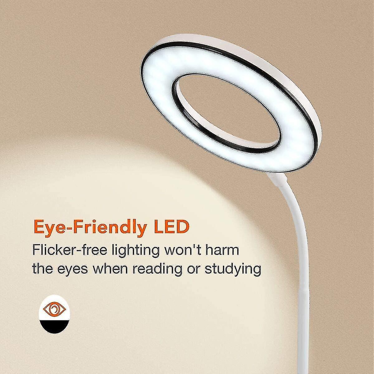 Led Desk Lamp Eye-caring Table Lamp， 3 Color Modes With 3 Levels Of Brightness， Dimmable Office Lamp With Adapter， Touch Control Sensitive