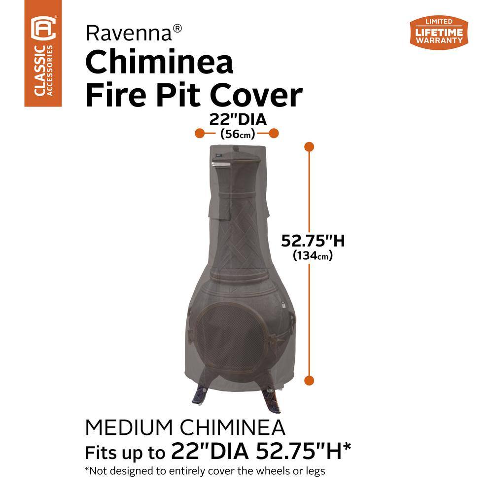 Classic Accessories Ravenna 38 in. L x 38 in. W x 53.5 in. H Outdoor Chiminea Cover 55-813-035101-EC