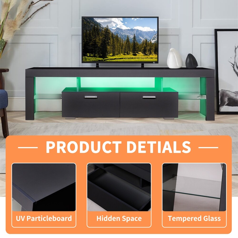 LED TV Stand Modern TV Stand with Storage Entertainment Center with Drawer TV cabinet for Up to 75 inch