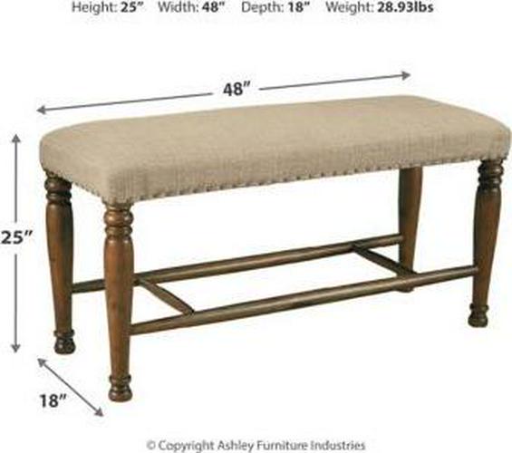 Signature Design by Ashley Lettner Counter Height Upholstered Dining Room Bench Brown  Crowdfused