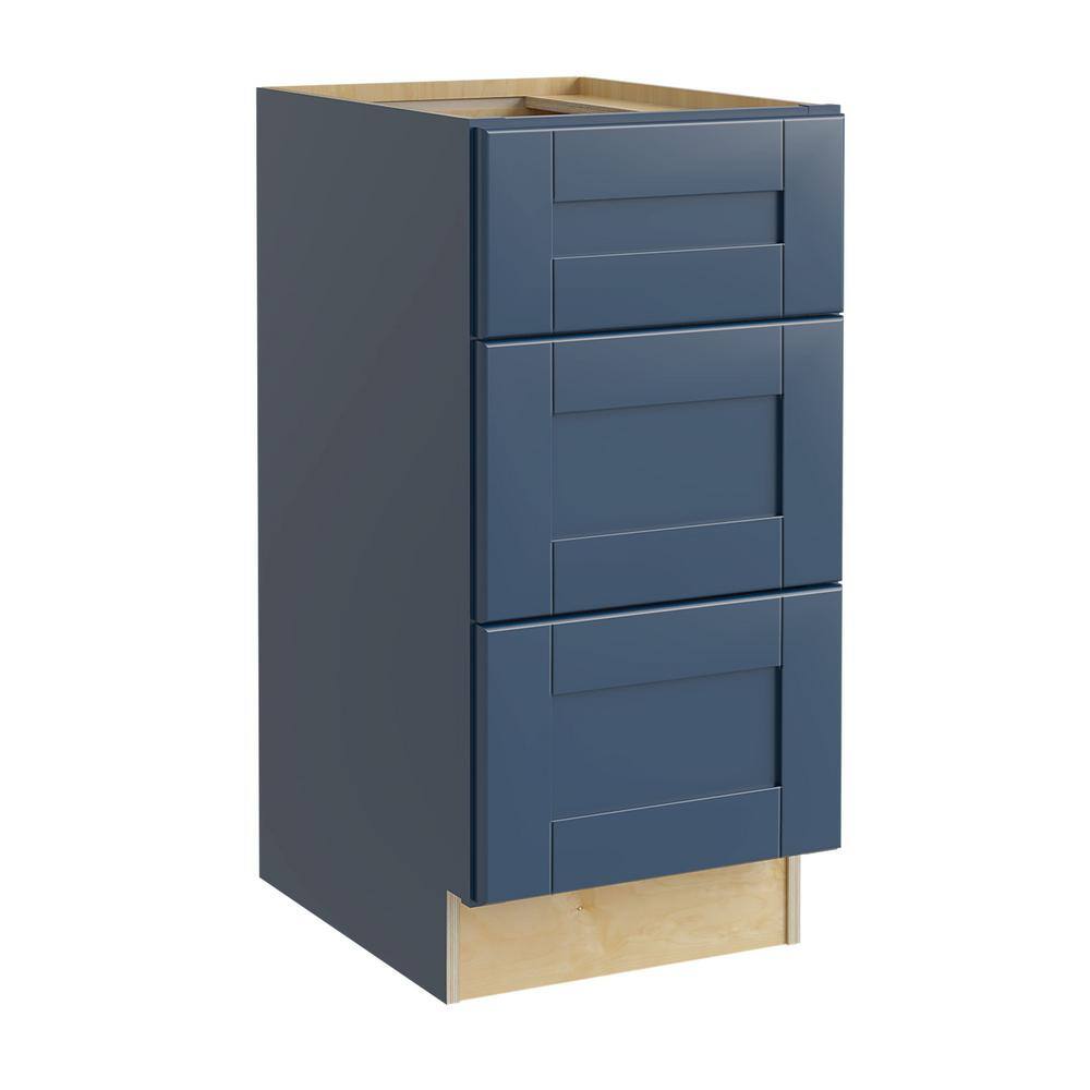 Contractor Express Cabinets Vessel Blue Plywood Shaker Stock Assembled Base Kitchen Cabinet Soft Close Vanity (12 in. x 34.5 in. x 21 in.) VBD1221-XVB