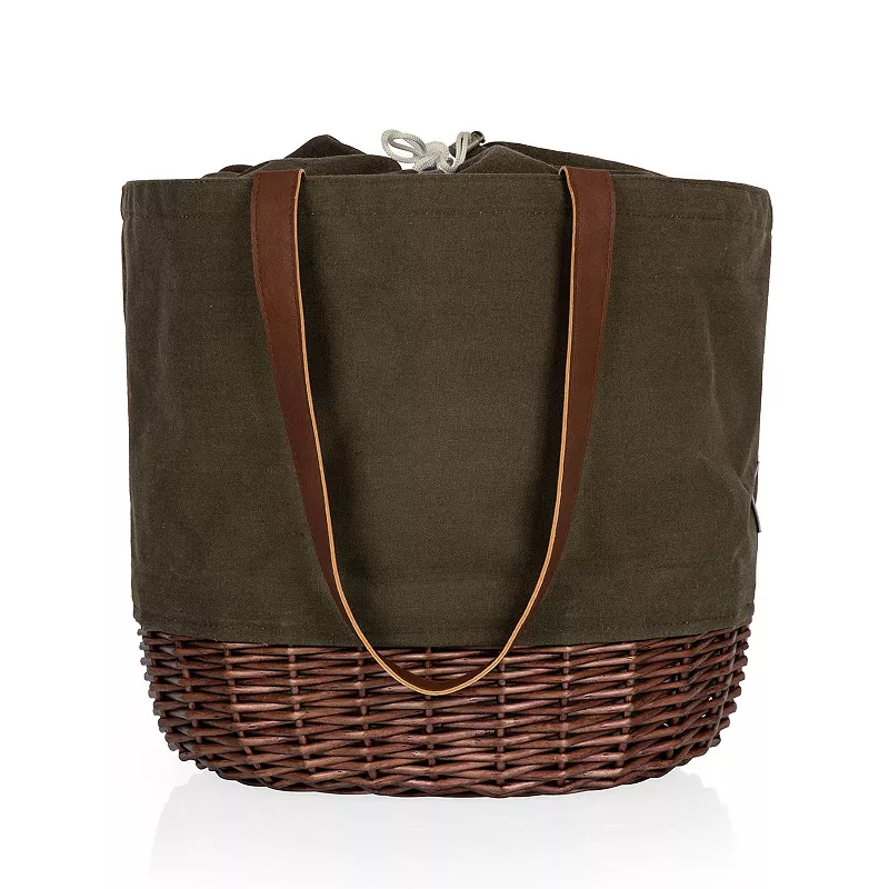 Picnic Time Coronado Canvas and Willow Basket Tote