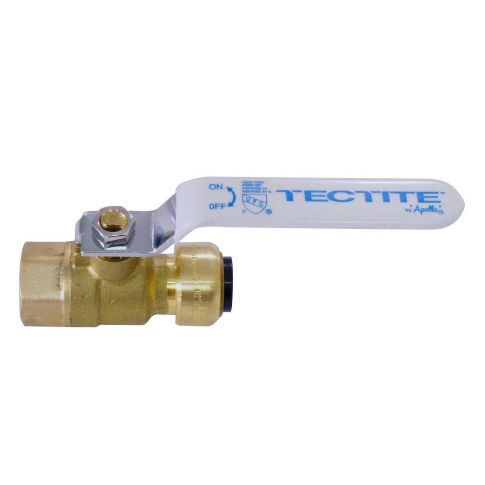 Tectite 12 in. Brass Push-to-Connect x Female Pipe Thread Ball Valve FSBBV12F