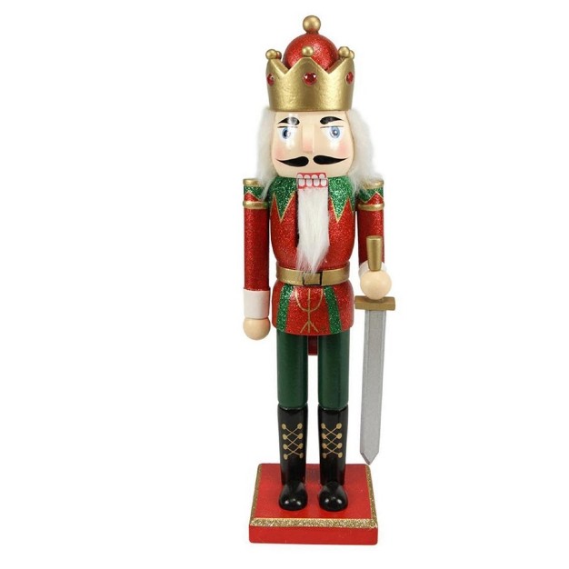 Red Glittered Nutcracker King With Sword Christmas Tabletop Figurine