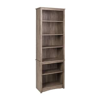 Prepac Home Office 26.25 in. Wide Drifted Gray 6-Shelf Tall Bookcase DSBH-0003-1