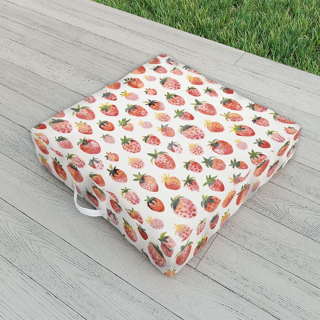 Ninola Design Strawberries Countryside Summer Outdoor Floor Cushion Deny Designs