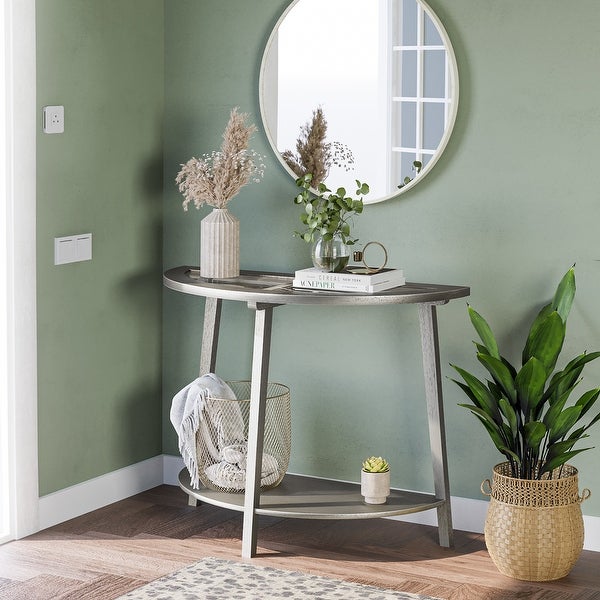 COSIEST Silver Console Sofa Table with Glass Top