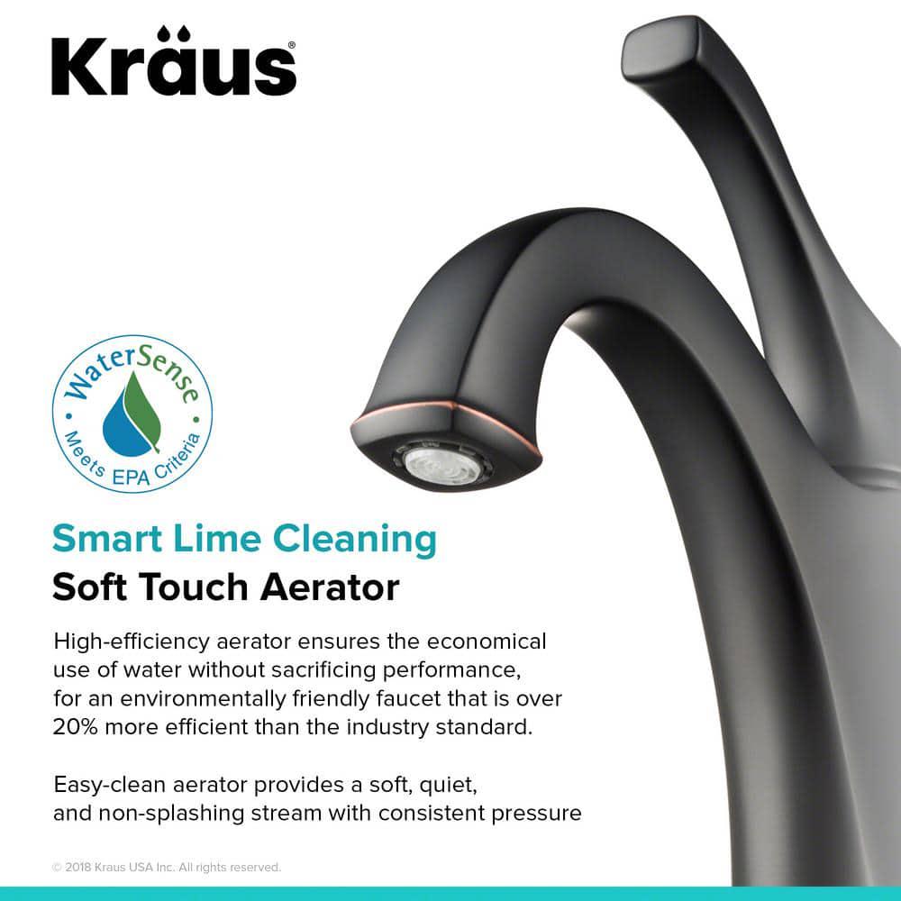 KRAUS Arlo Single Hole Single Handle Bathroom Faucet in Oil Rubbed Bronze