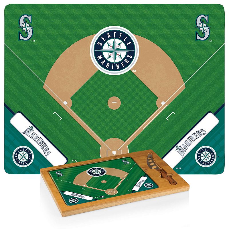 Picnic Time Seattle Mariners Icon Rectangular Cutting Board Gift Set