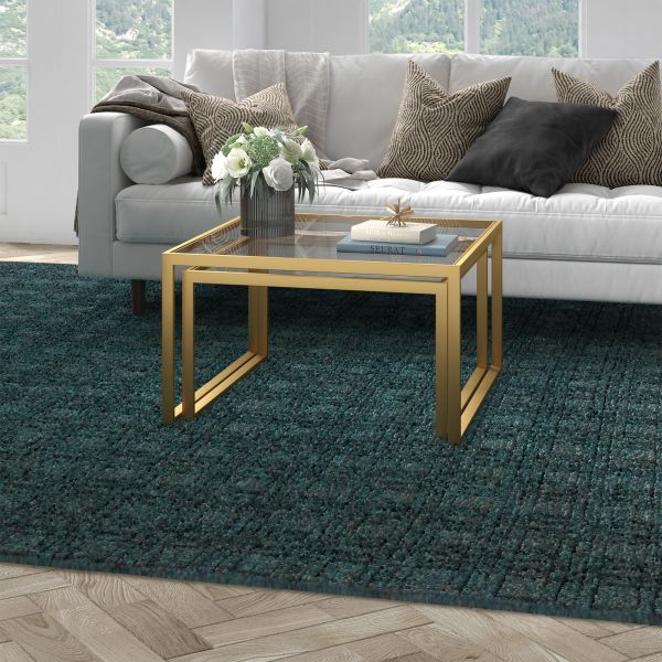 Rocco Square Nested Coffee Table in Brass