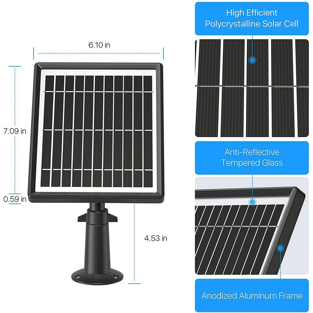 ZOSI Solar Panels for C1 Wireless 1080p Security Camera (Model: IPC-6962M-WIPC-6962M-B) ZSS-SP2