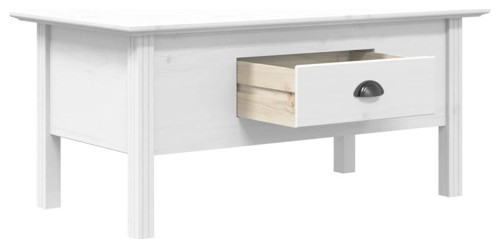 vidaXL Coffee Table Accent Side Table for Living Room BODO White Solid Wood Pine   Coffee Tables   by vidaXL LLC  Houzz