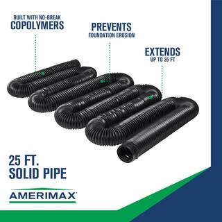 Amerimax Home Products FLEX Drain 4 in. x 25 ft. Black Copolymer Solid Drain Pipe 52110D