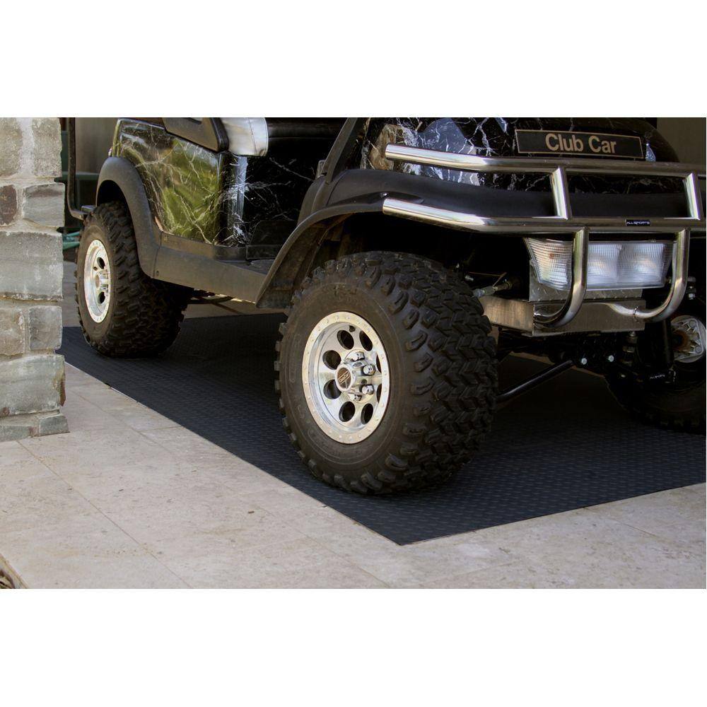 Diamond Deck 5 ft. x 12 ft. Black Textured PVC Long Golf Cart Mat 84512