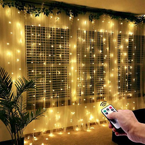 300 Led Curtain Fairy Lights Usb String Hanging Wall Lights Wedding Party Remote