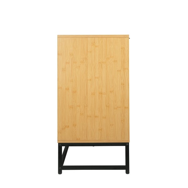 Bamboo 2 door cabinet，Buffet Sideboard Storage Cabinet，Buffet Server Console Table， Accent Cabinet