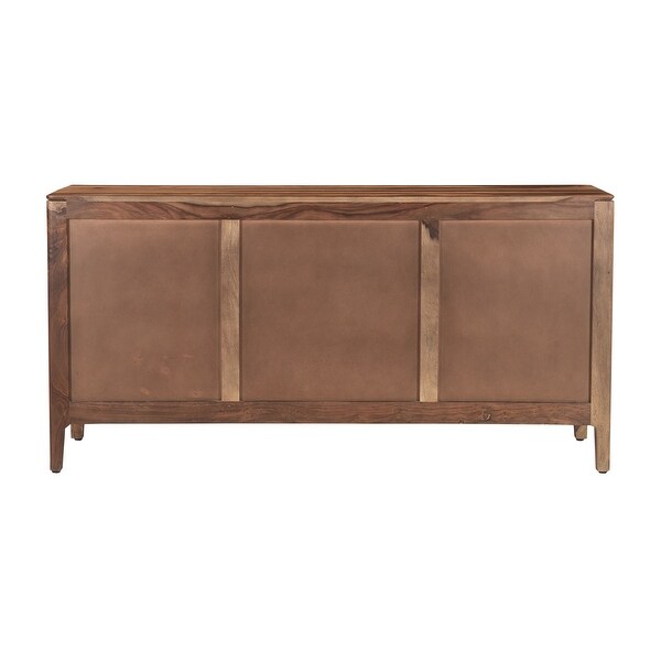 Somette Tabor Light Natural Sheesham Two Door Three Drawer Credenza