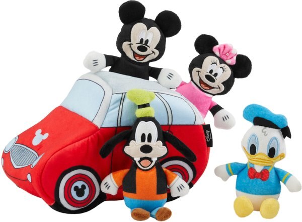 Disney Mickey Mouse's Car Hide and Seek Puzzle Plush Squeaky Dog Toy