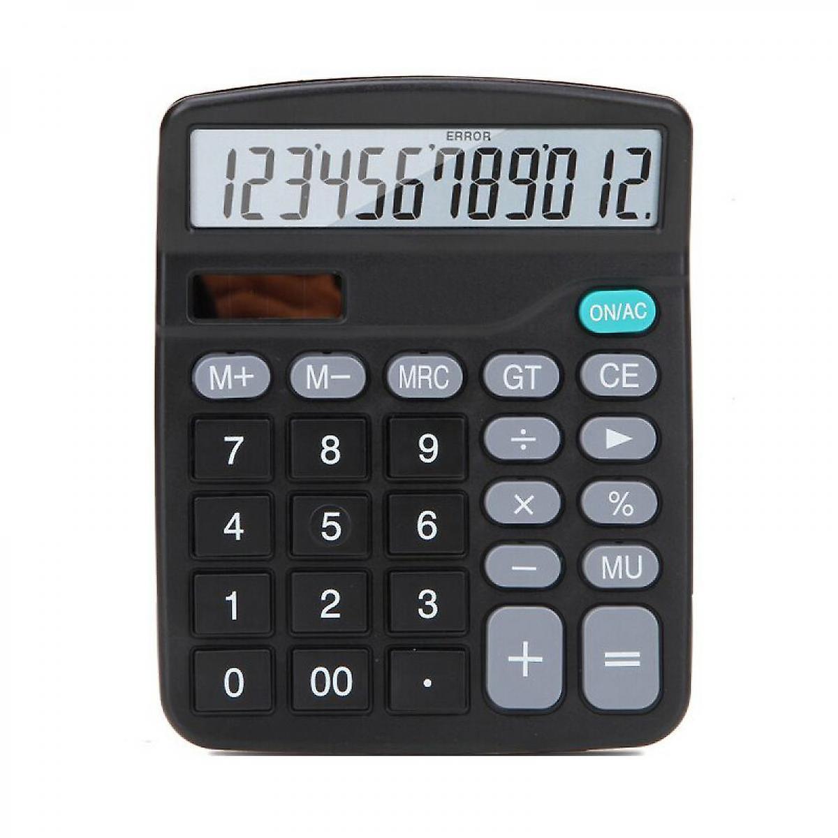 12 Digit Desk Calculator Large Buttons Solar Desktop Calculator For School Home Office - Battery Included (1 X Jn837)