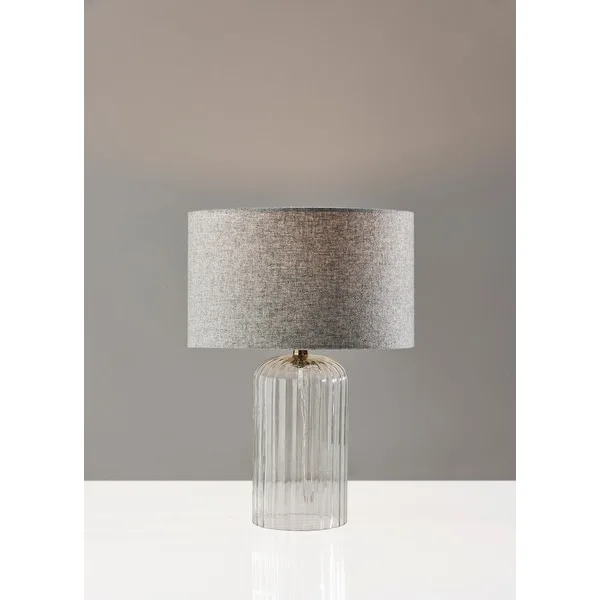 Carrie Ribbed Glass Small Table Lamp