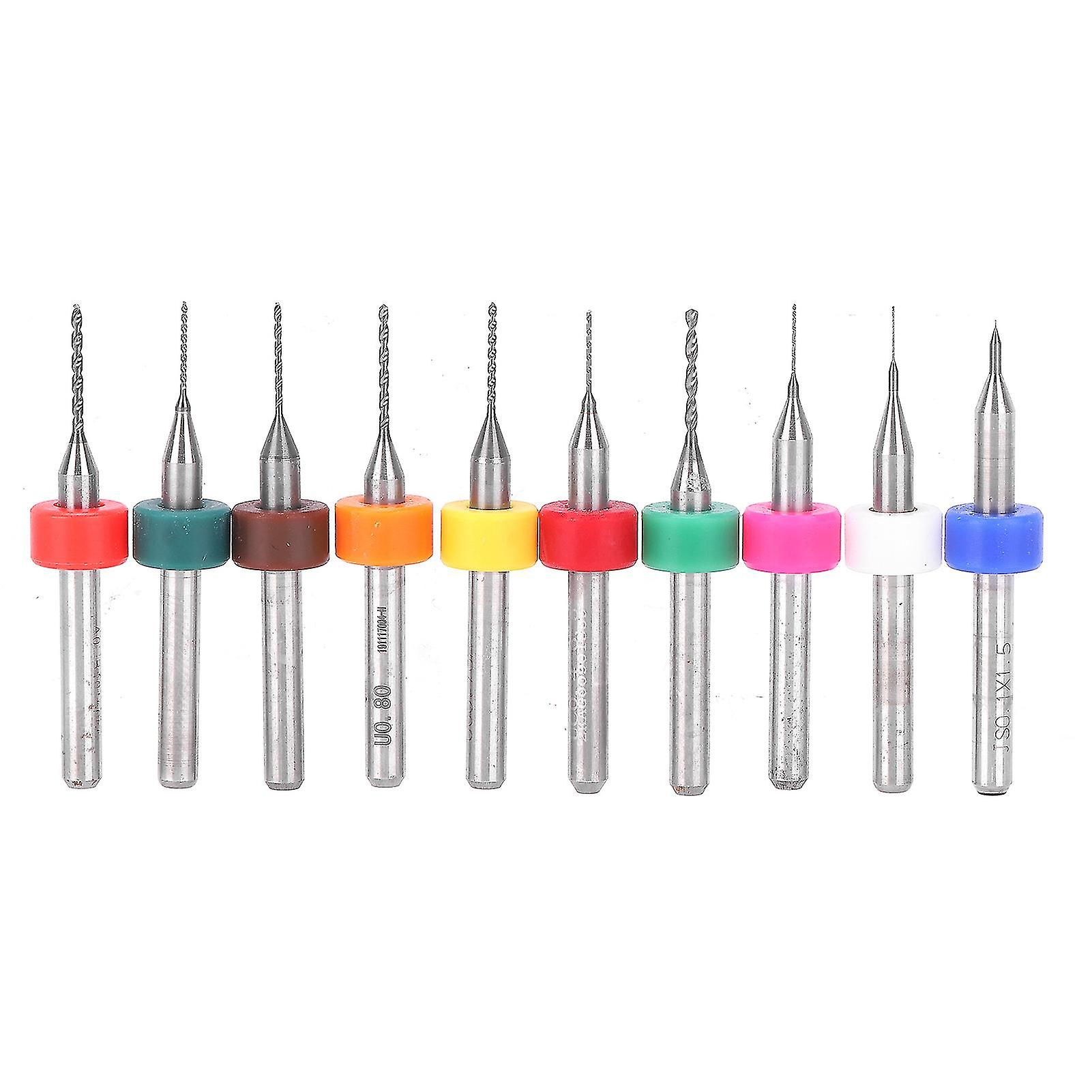 10Pcs Micro Twist Bits Alloy Tungsten Steel Hand Circuit Board Drill Punch Tool 0.1‑1mm