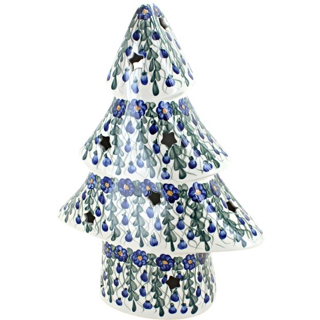 Blue Rose Polish Pottery A284 Andy Large Christmas Tree Luminary