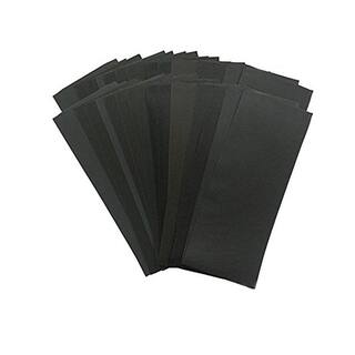 Sungold Abrasives 3-23 in. x 9 in. Black Silicon Carbide Waterproof Assorted Grit Sandpaper Sheets (42-Pack) 46599