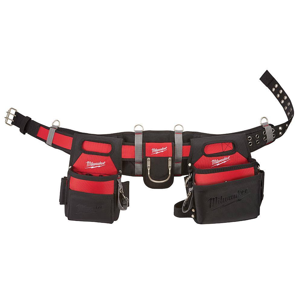 MW Adjustable Electricians Work Belt with 19 oz. Hickory Framing Hammer 48-22-8110-48-22-9419