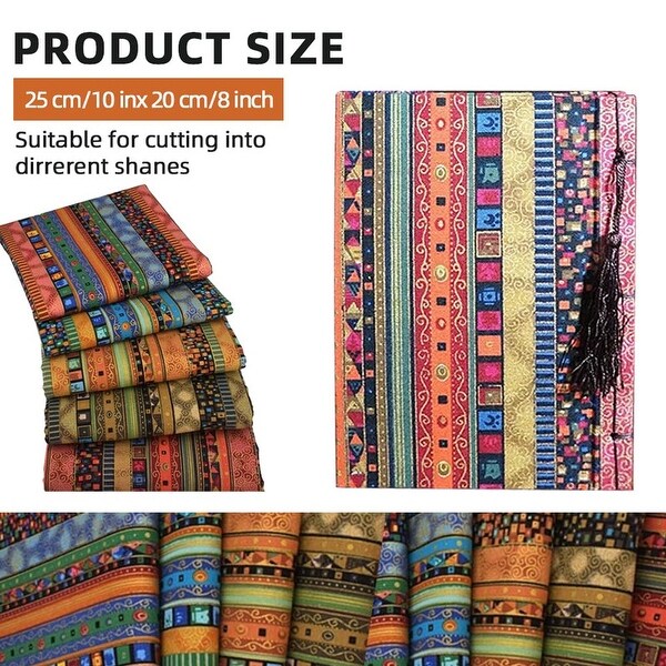 5 Pcs/Set Colored Printing Fabrics Ethnic Style，25x20cm