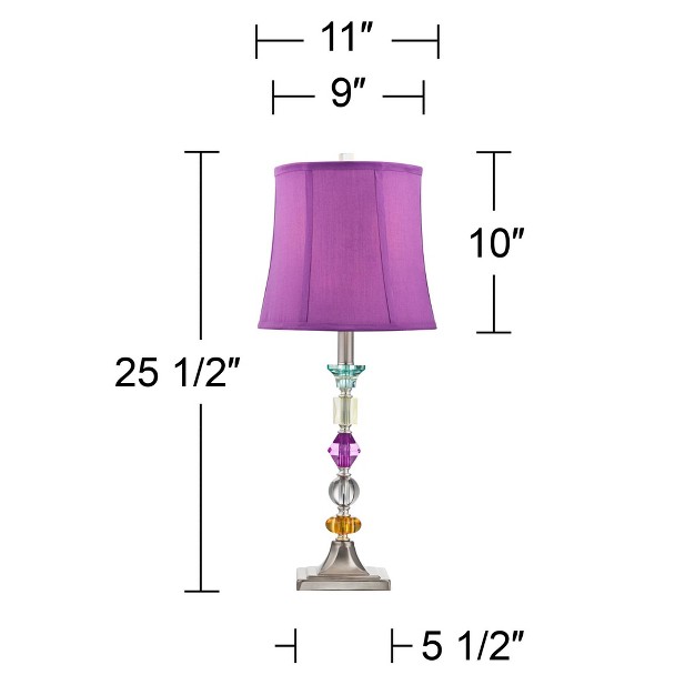 High Multi Colored Stacked Gem Purple Shade For Bedroom Living Room Bedside Nightstand Office Family