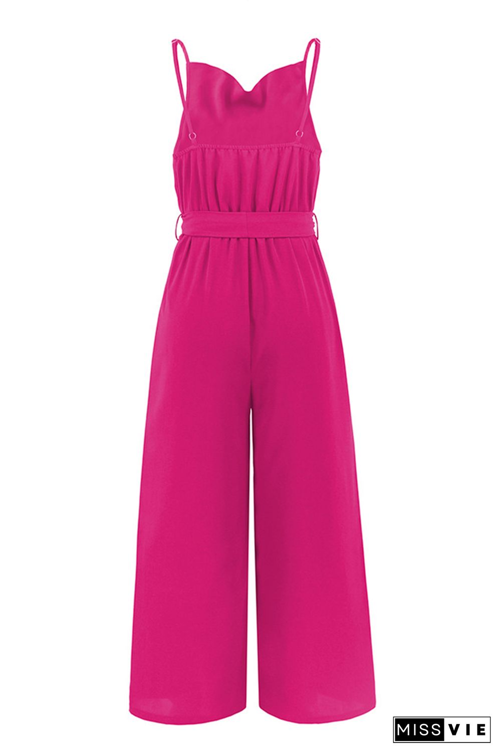 Swing Collar Wide Leg Cami Jumpsuit