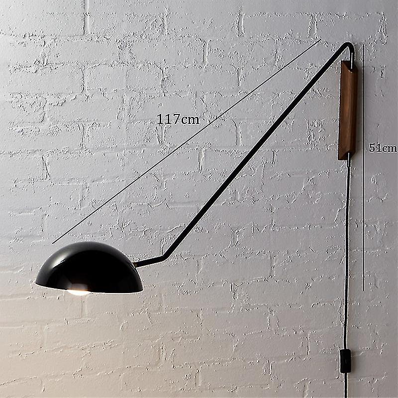 Phube Decorative Wall Light Art Deco Sconces Long Adjustable Swing Arm Wall Lamp White Black Color Retro Industrial Wall